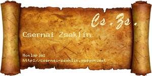 Csernai Zsaklin névjegykártya